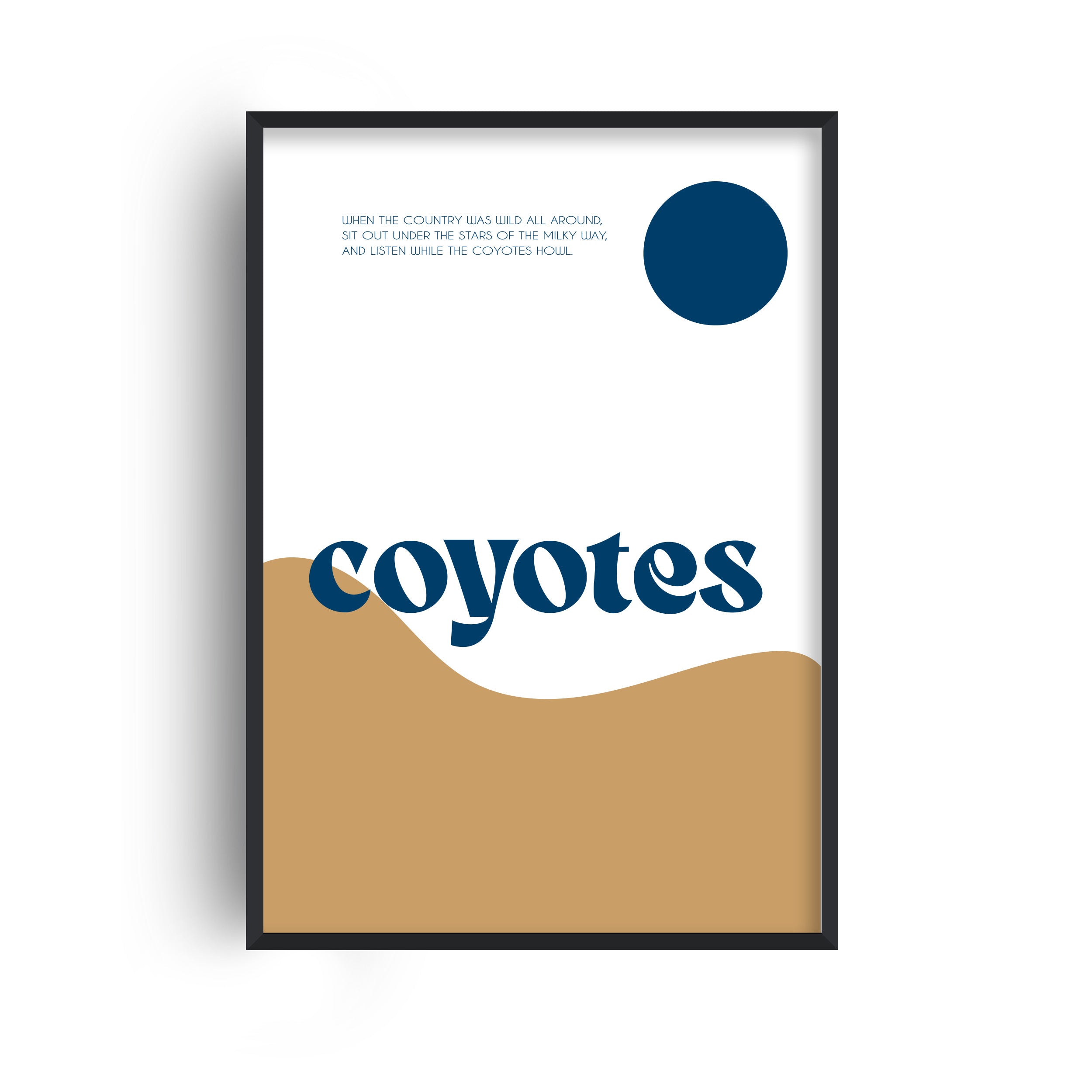 Coyotes western inspired Giclée retro art Print