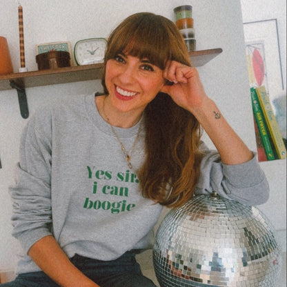 Yes Sir I Can Boogie Retro Slogan Sweatshirt