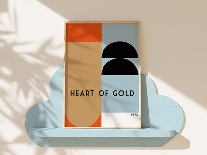 Heart of Gold Retro nursery Giclée retro Art Print