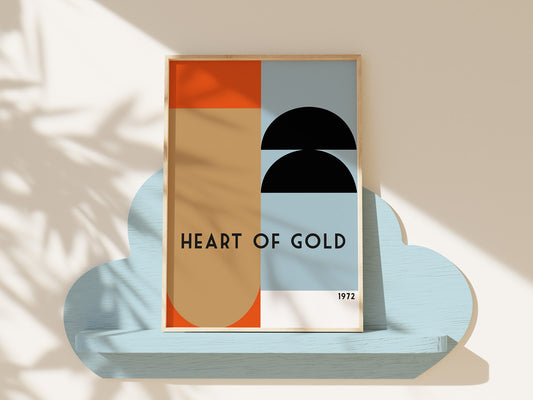 Heart of Gold Retro nursery Giclée retro Art Print