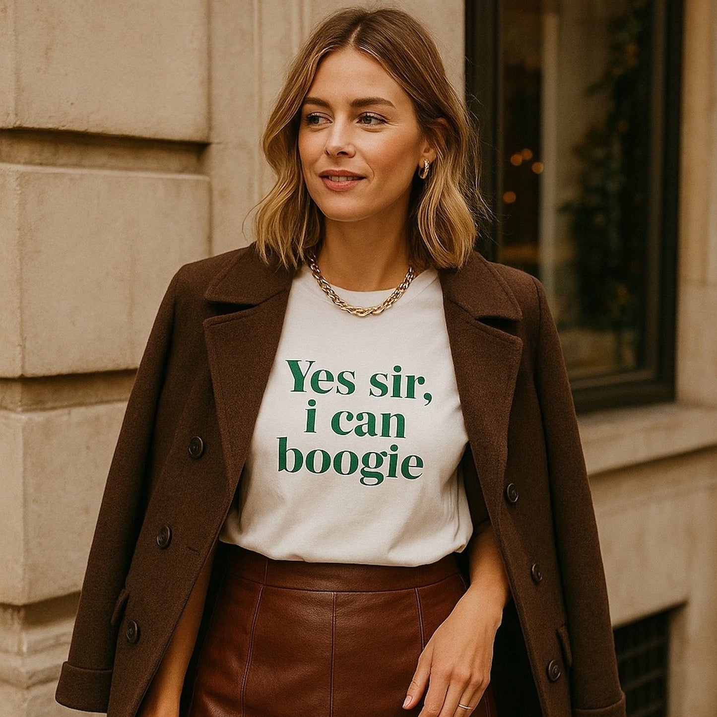 Yes sir I can Boogie retro slogan t-shirt