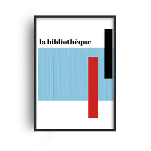 La bibliothèque french abstract Giclée Art Print