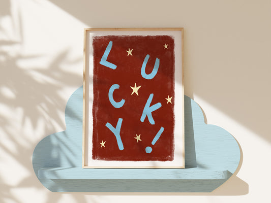 Lucky Stars hand painted western playful art print