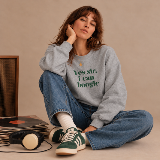 Yes Sir I Can Boogie Retro Slogan Sweatshirt