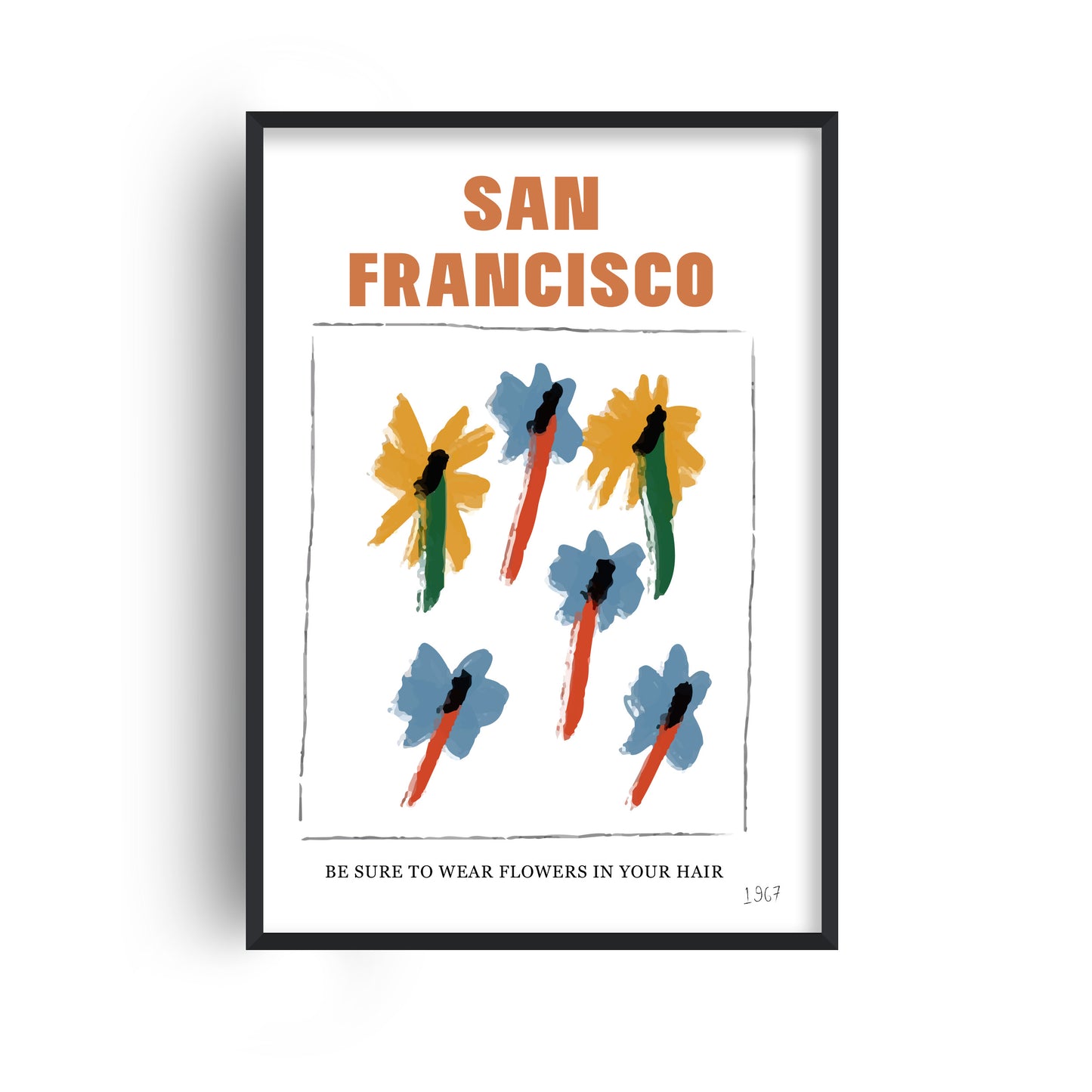 San Francisco flower Giclée retro Art Print