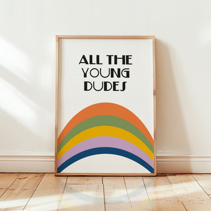 All the Young Dudes Retro Nursery Giclée retro Art Print