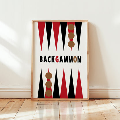 Backgammon Retro Game Giclée Art Print