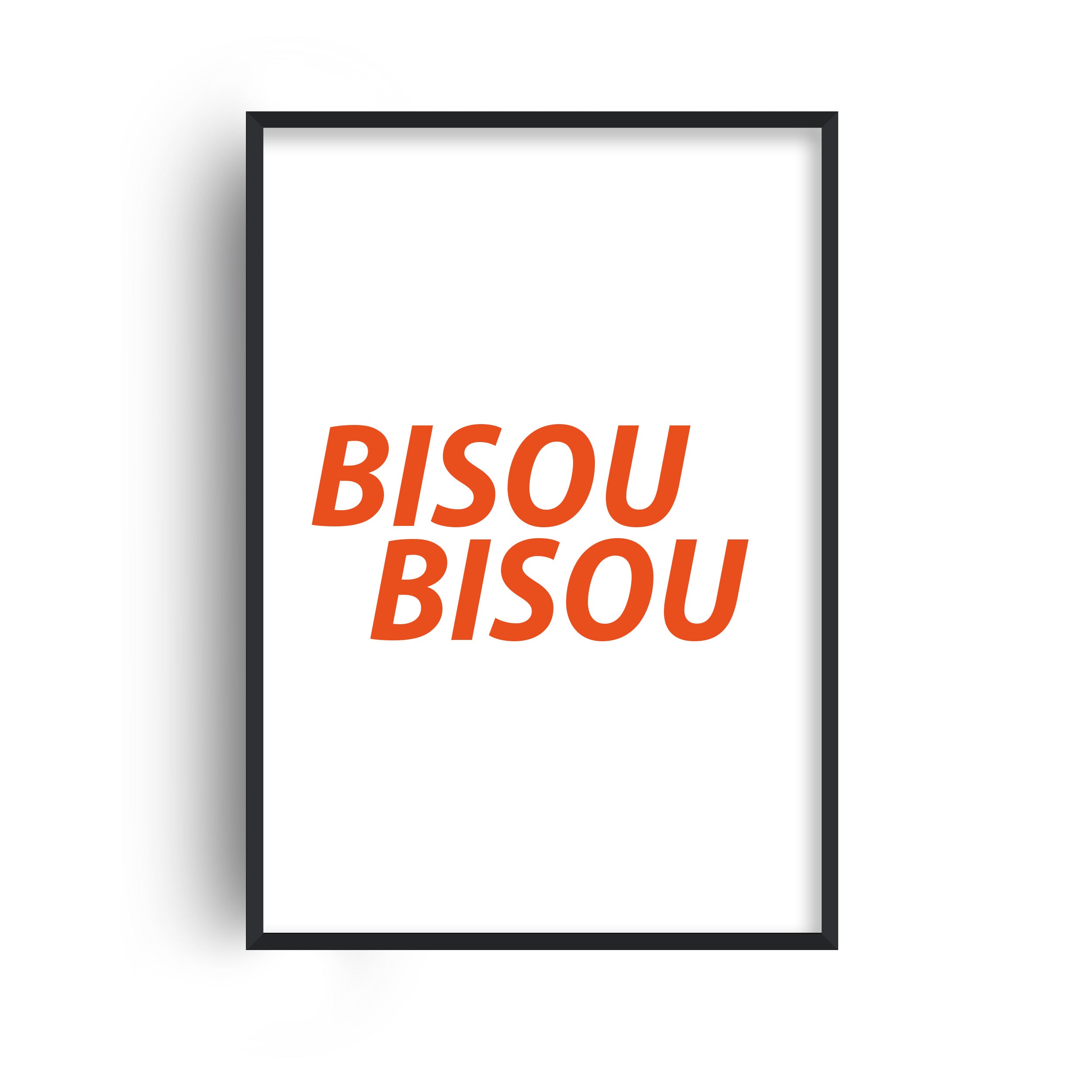Bisou Bisou French retro Giclée Art Print