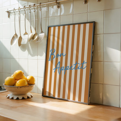Bon Appetit Striped Retro Giclée Art Print