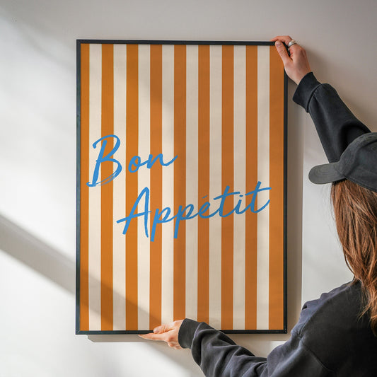 Bon Appetit Striped Retro Giclée Art Print