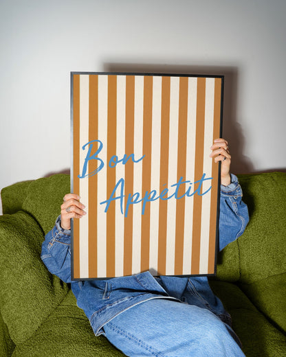 Bon Appetit Striped Retro Giclée Art Print