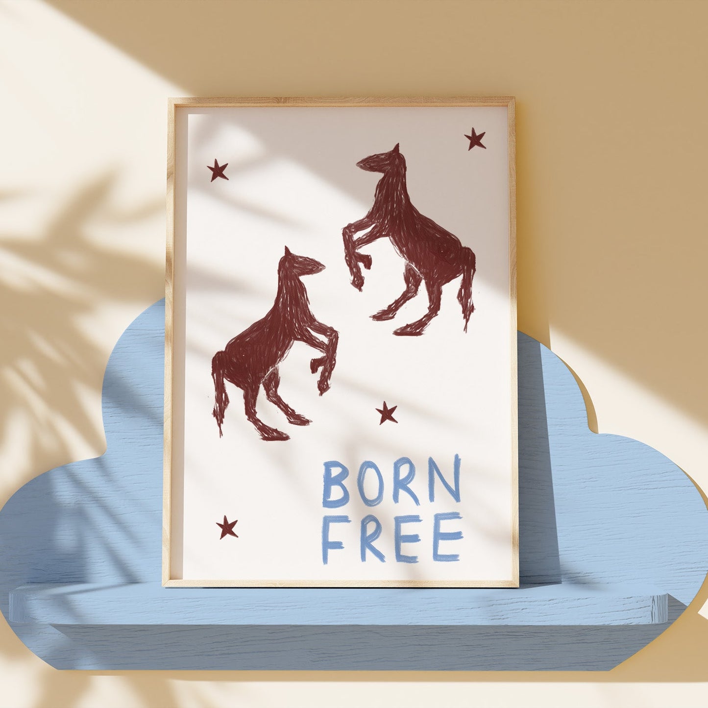 Born Free Hand Painted Horse western playful art print