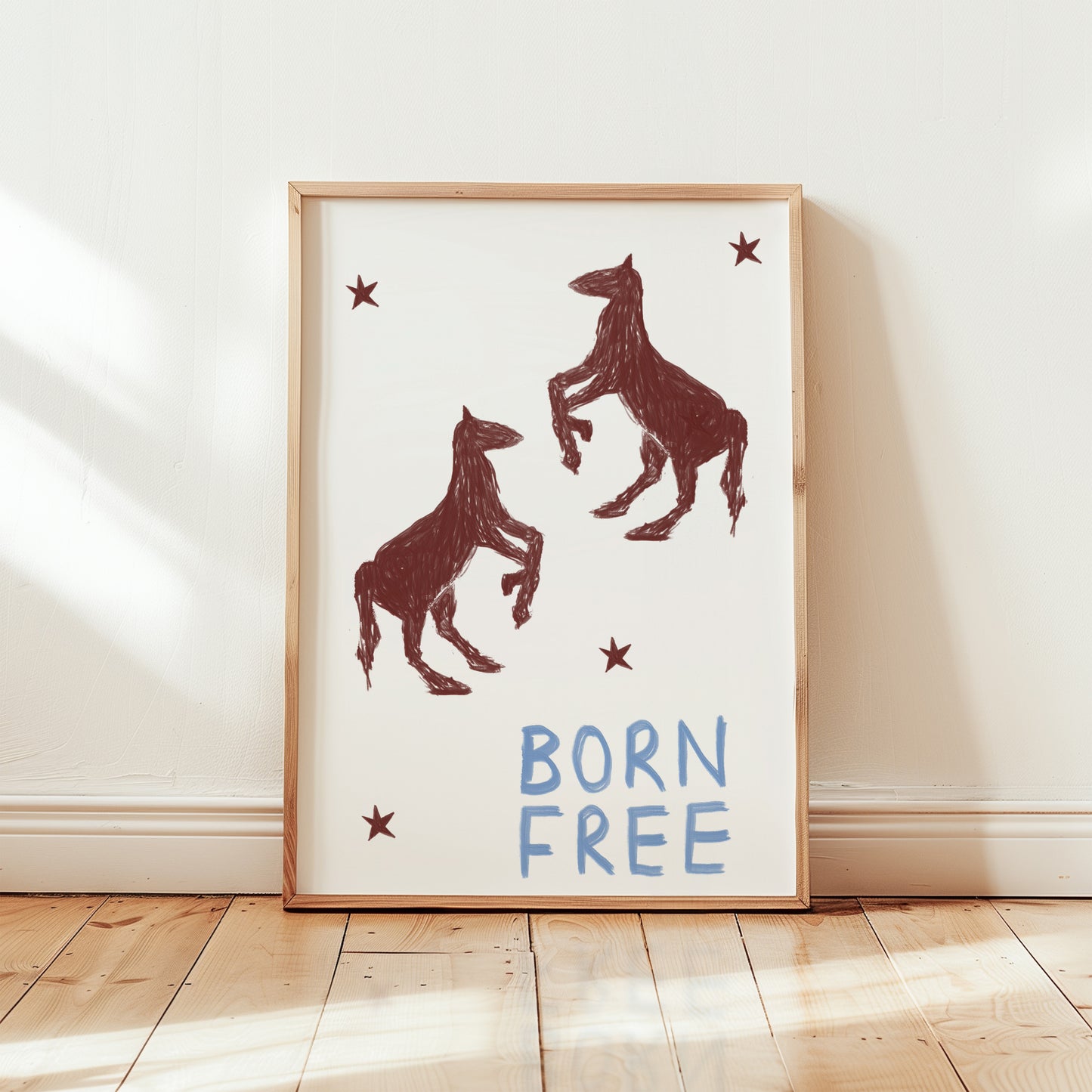 Born Free Hand Painted Horse western playful art print