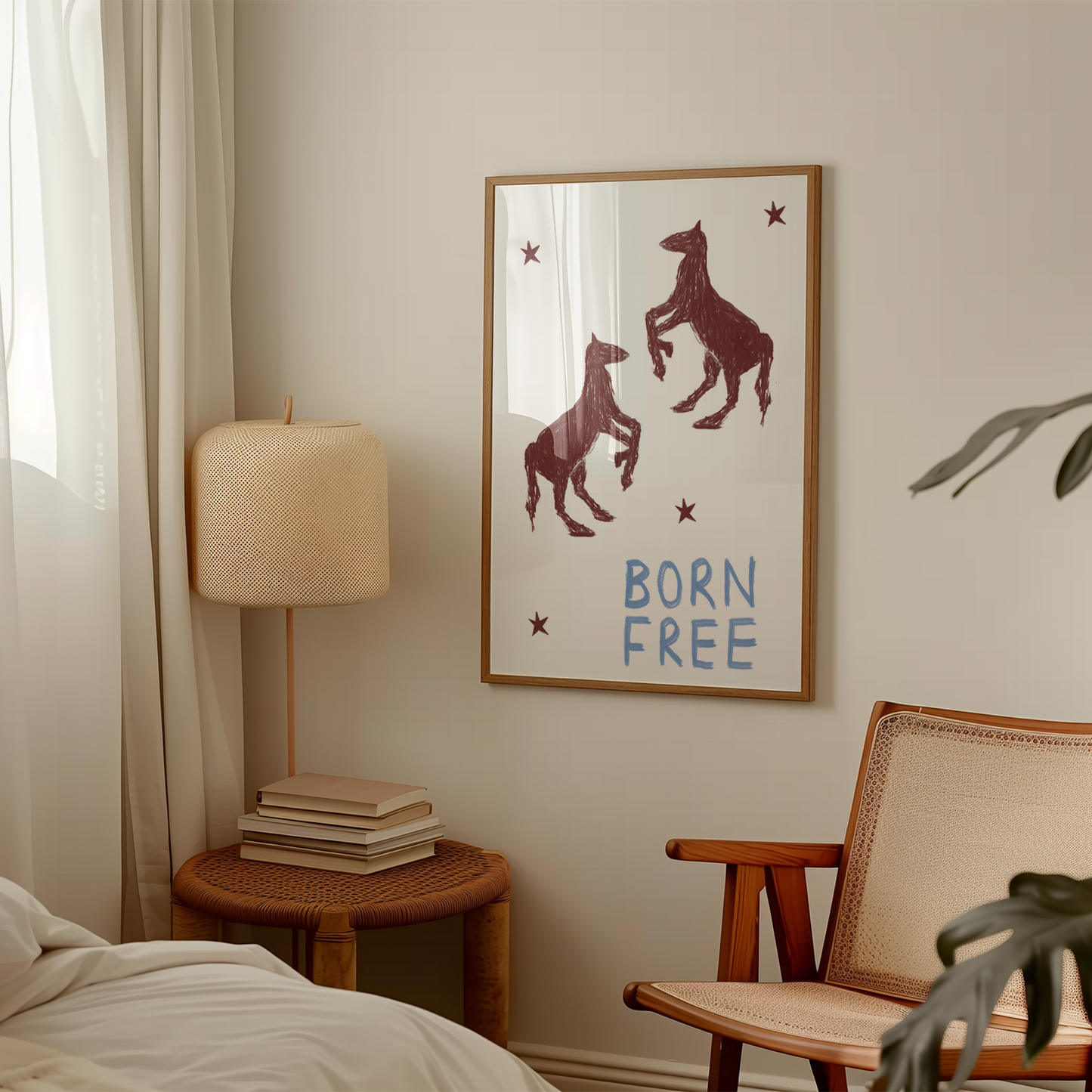 Born Free Hand Painted Horse western playful art print