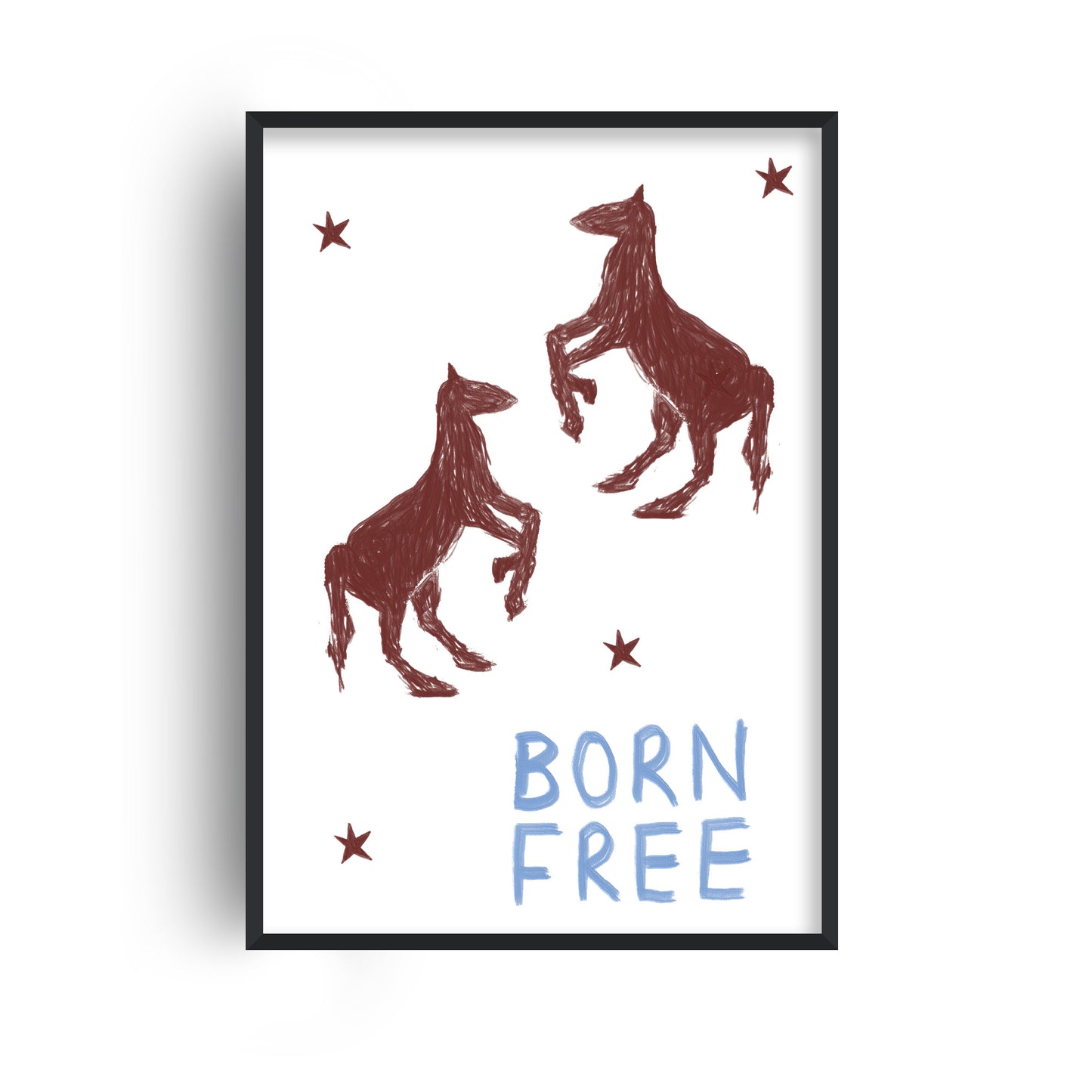 Born Free Hand Painted Horse western playful art print