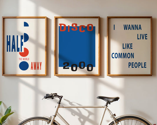 The Britpop Music Art Print Gift Set (Set of 3)