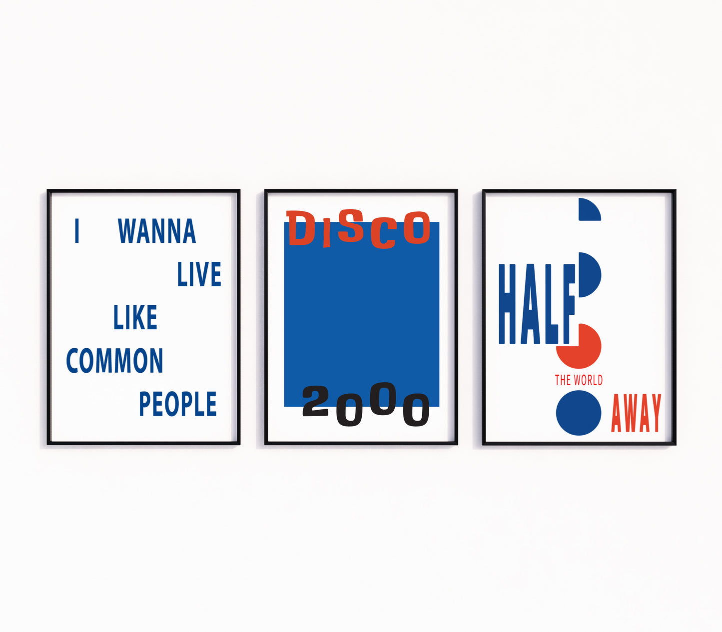 The Britpop Music Art Print Gift Set (Set of 3)