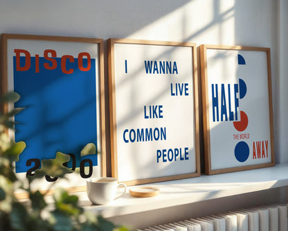 The Britpop Music Art Print Gift Set (Set of 3)