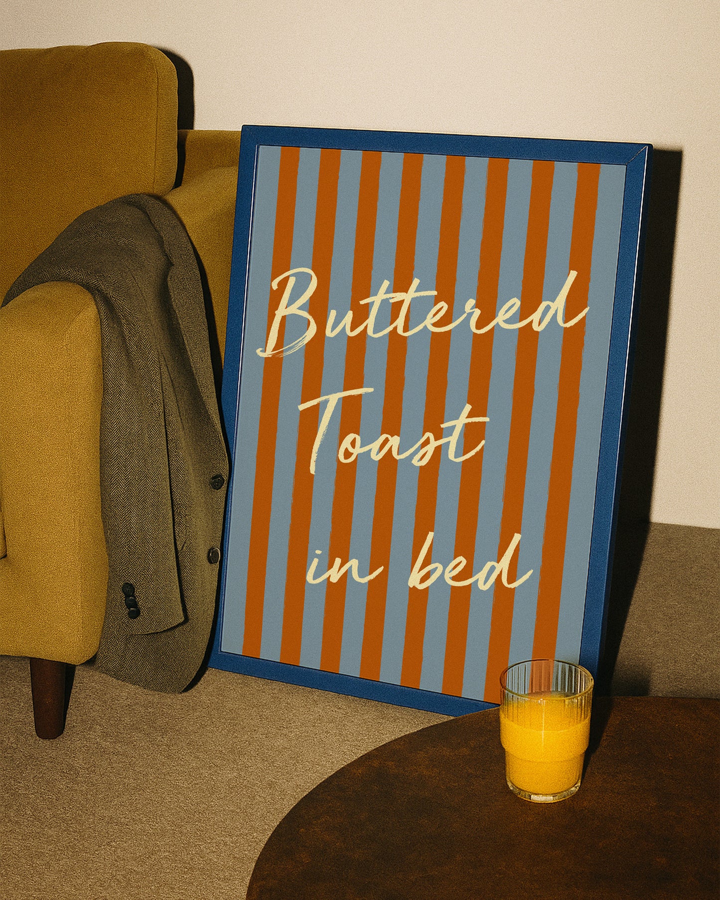 Buttered Toast In Bed Striped Retro Giclée Art Print