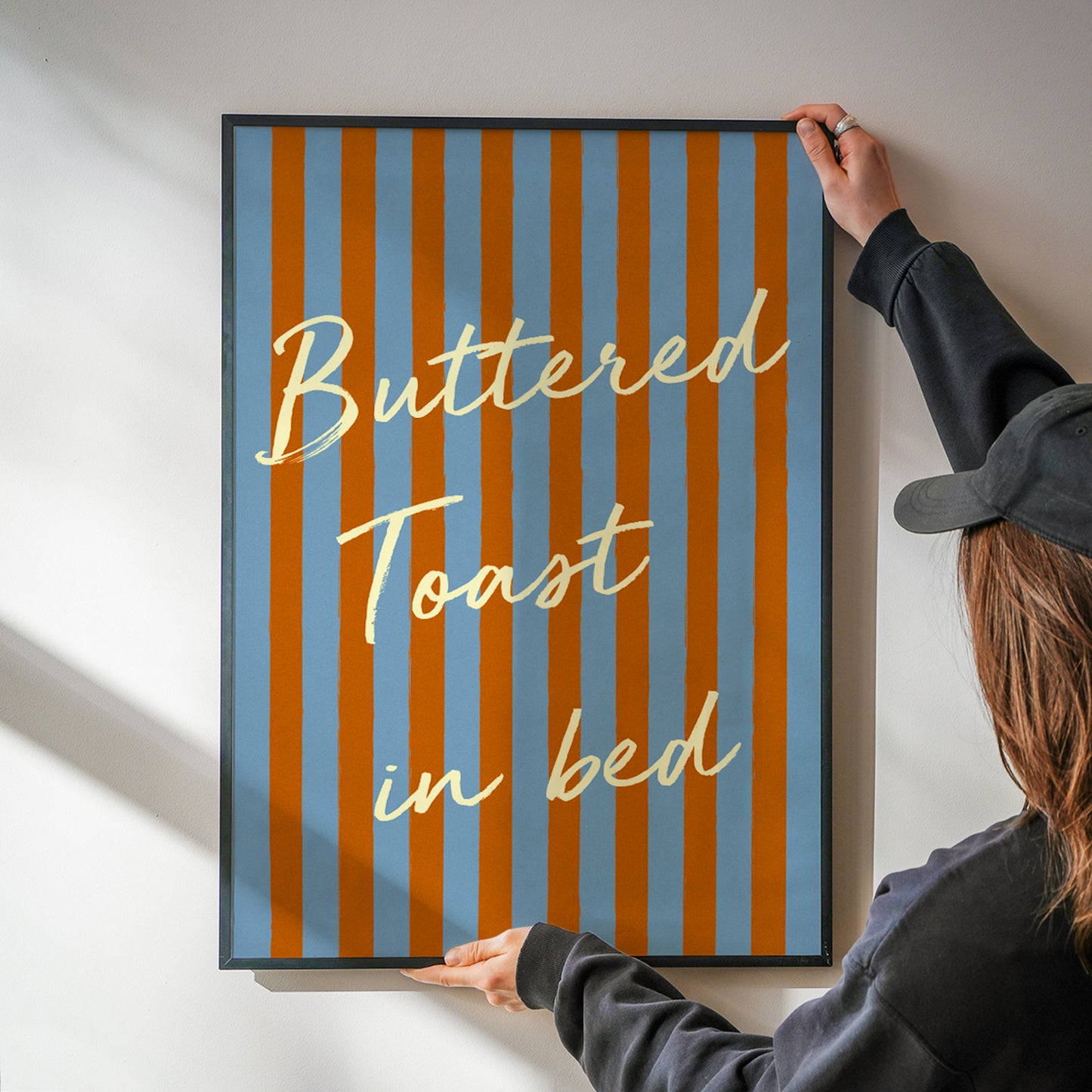 Buttered Toast In Bed Striped Retro Giclée Art Print
