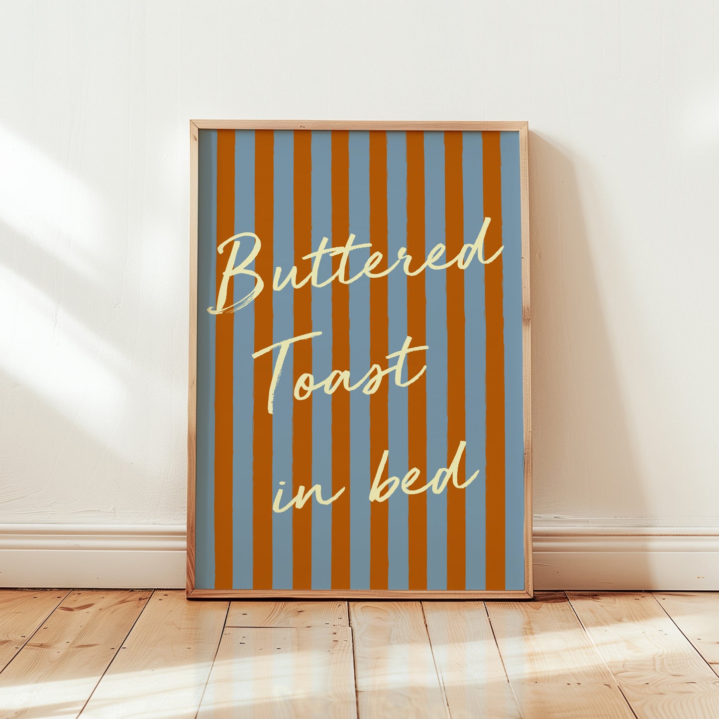 Buttered Toast In Bed Striped Retro Giclée Art Print