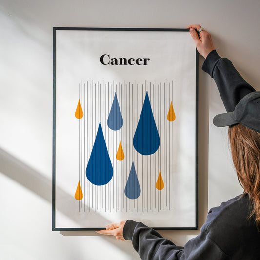 Cancer Zodiac Star Sign Giclée retro Art Print