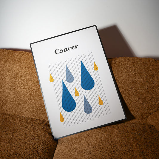 Cancer Zodiac Star Sign Giclée retro Art Print