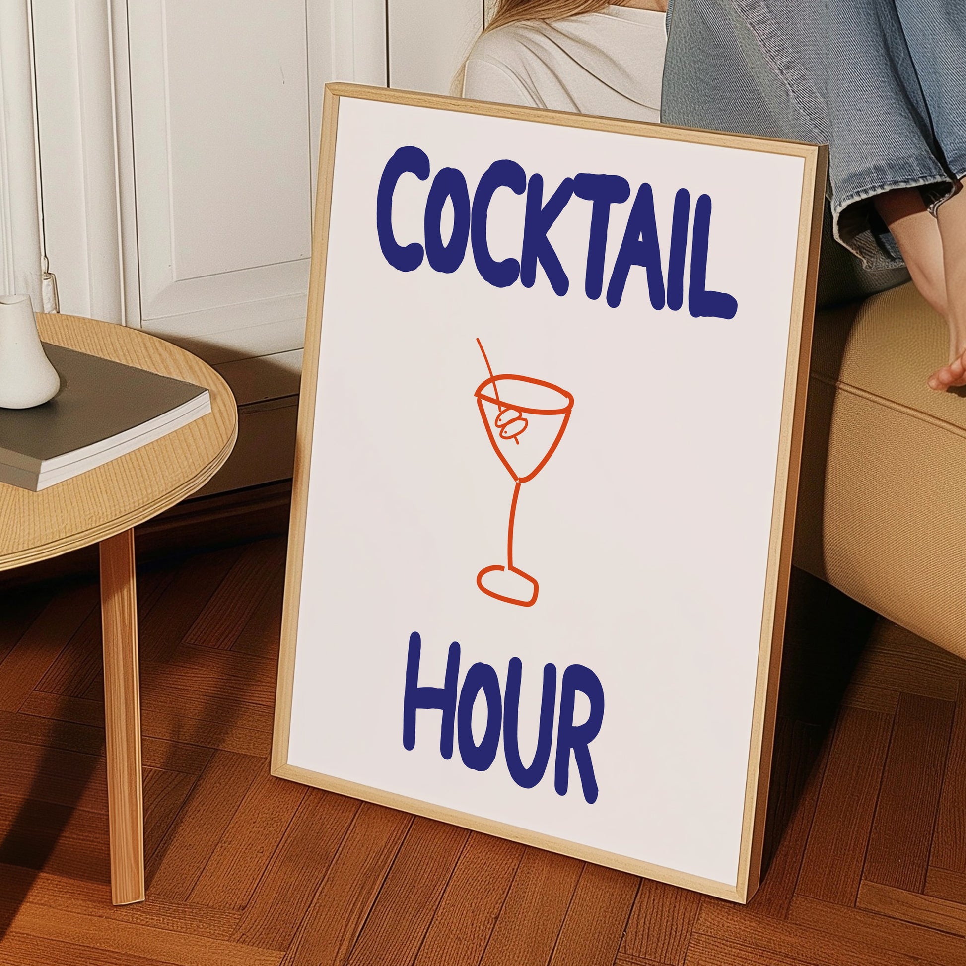 Retro cocktail-inspired indie wall art print with colourful vintage typography and playful maximalist design.