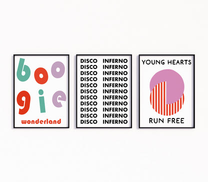 The Disco Music Art Print Gift Set (Set of 3)