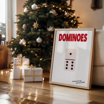 Dominoes Retro Game Giclée Art Print