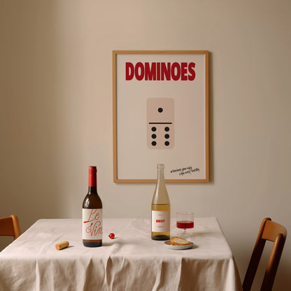 Dominoes Retro Game Giclée Art Print