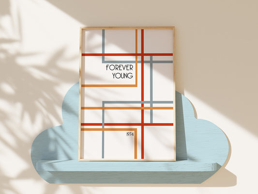 Forever Young nursery Giclée retro Art Print