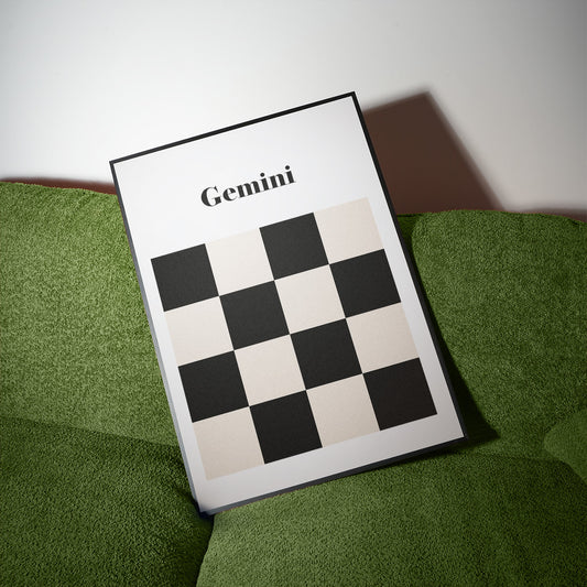 Gemini Zodiac Star Sign Giclée retro Art Print