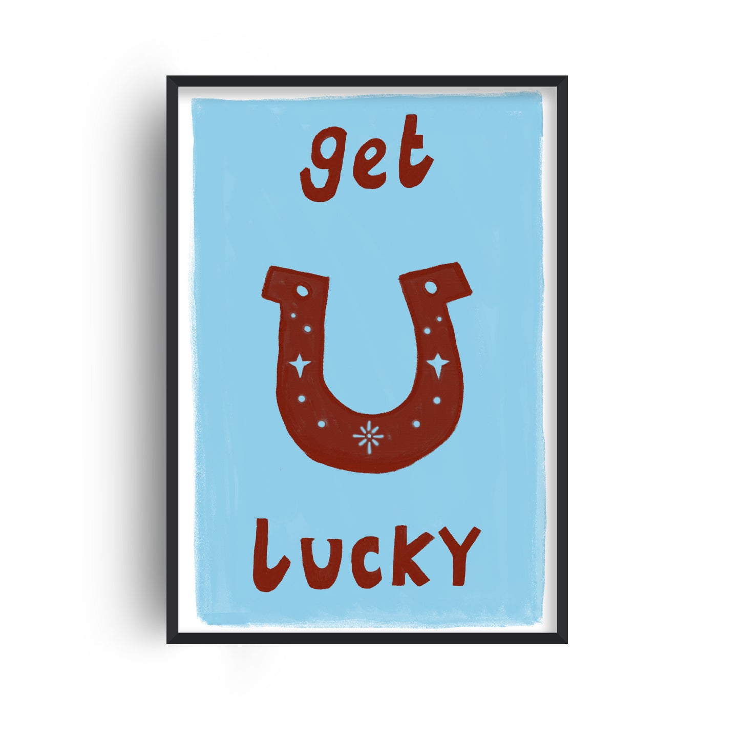 Get Lucky hand painted western playful art print