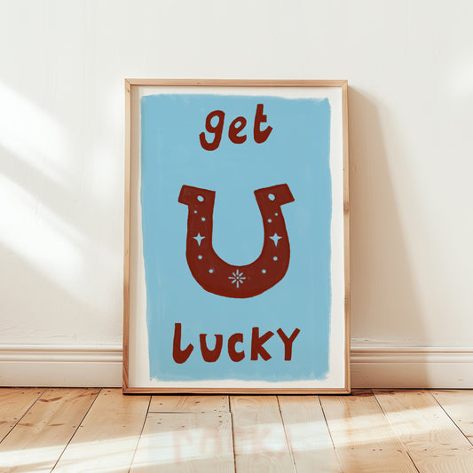 Get Lucky hand painted western playful art print