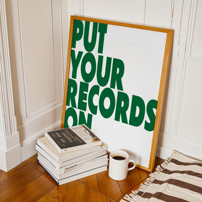 Put Your Records On Retro Music Giclée Art Print