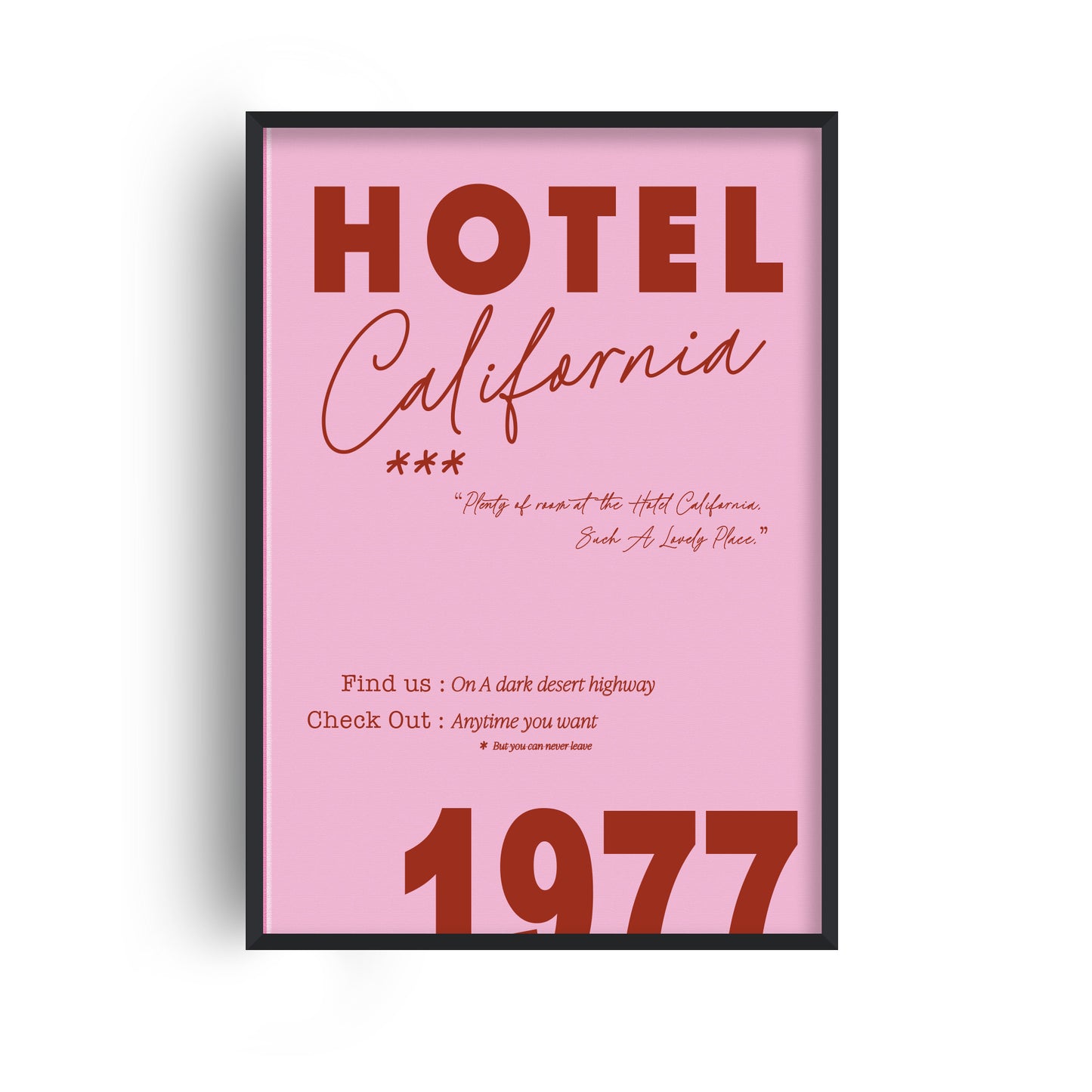 Hotel California Retro Music Giclée Art Print