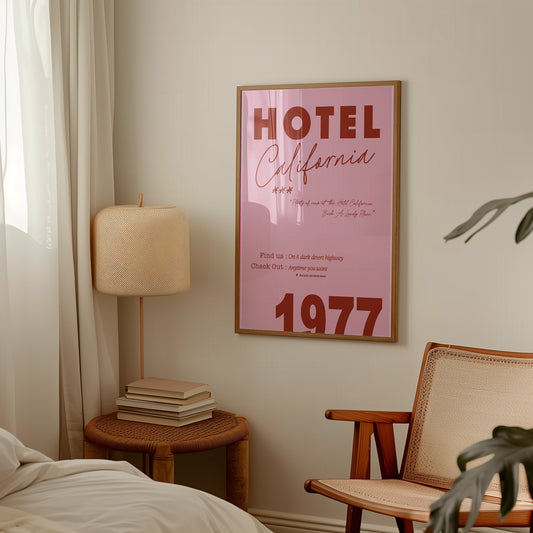 Hotel California Retro Music Giclée Art Print