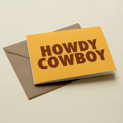 Howdy Cowboy Western Greetings Card