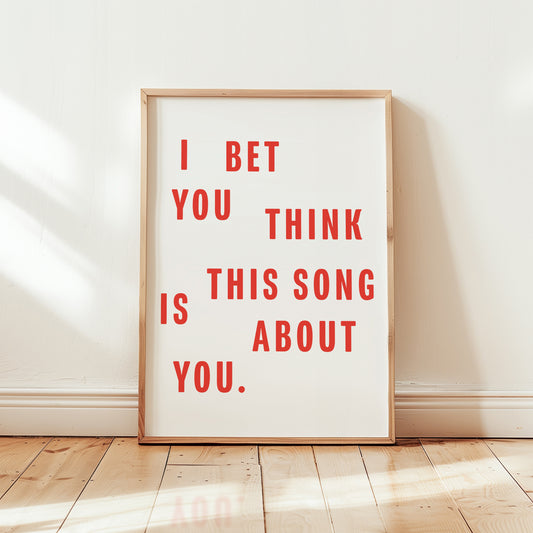 I Bet You Think This Song Is About You Retro Music Giclée Art Print