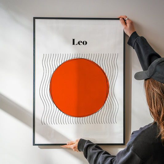Leo Zodiac Star Sign Giclée retro Art Print