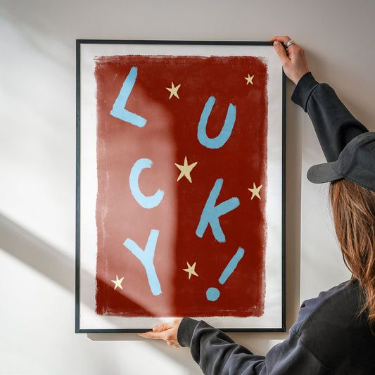 Lucky Stars hand painted western playful art print