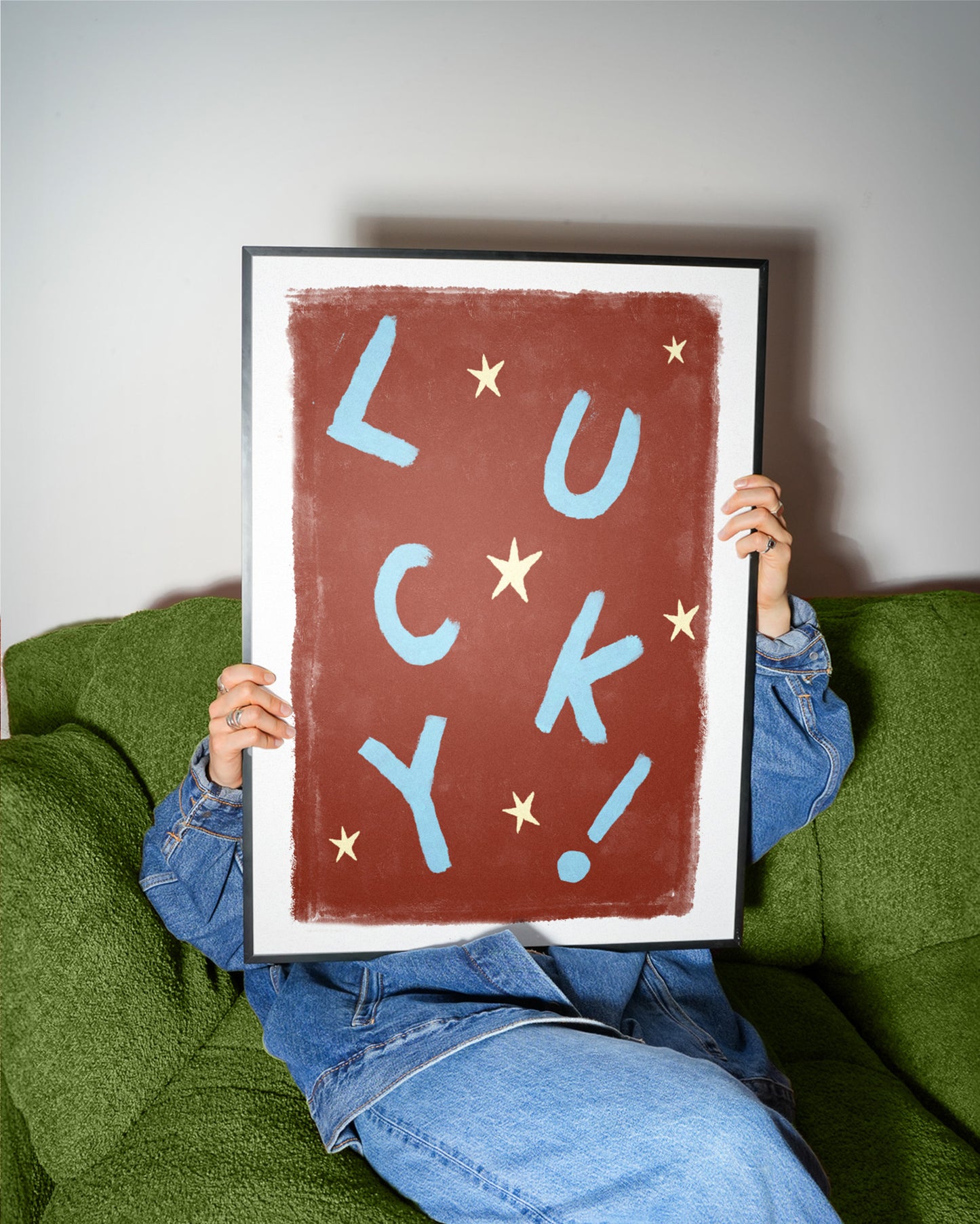 Lucky Stars hand painted western playful art print