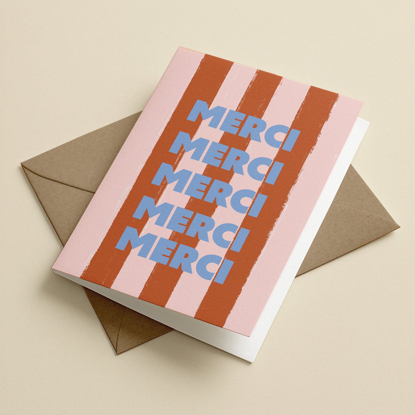 Merci Thank you Greetings Card
