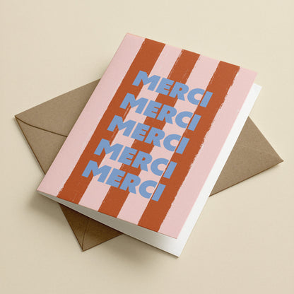 Merci Thank you Greetings Card