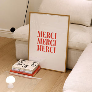 Bonjour And Merci French Giclée Art Print Set