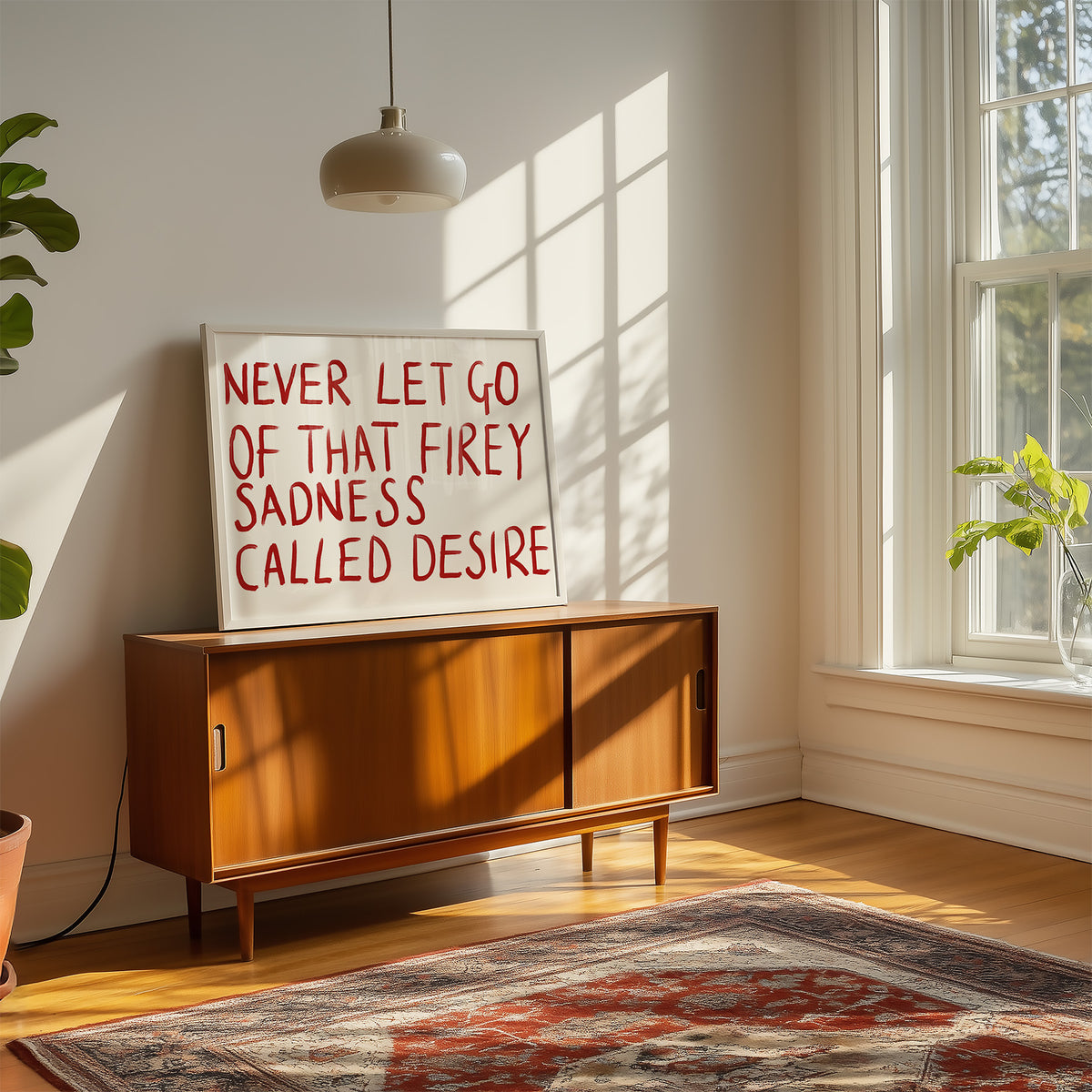 Fiery Sadness Called Desire Quote Print