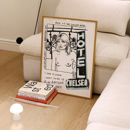 Nico at the Chelsea Hotel illustrated Giclée retro Art Print