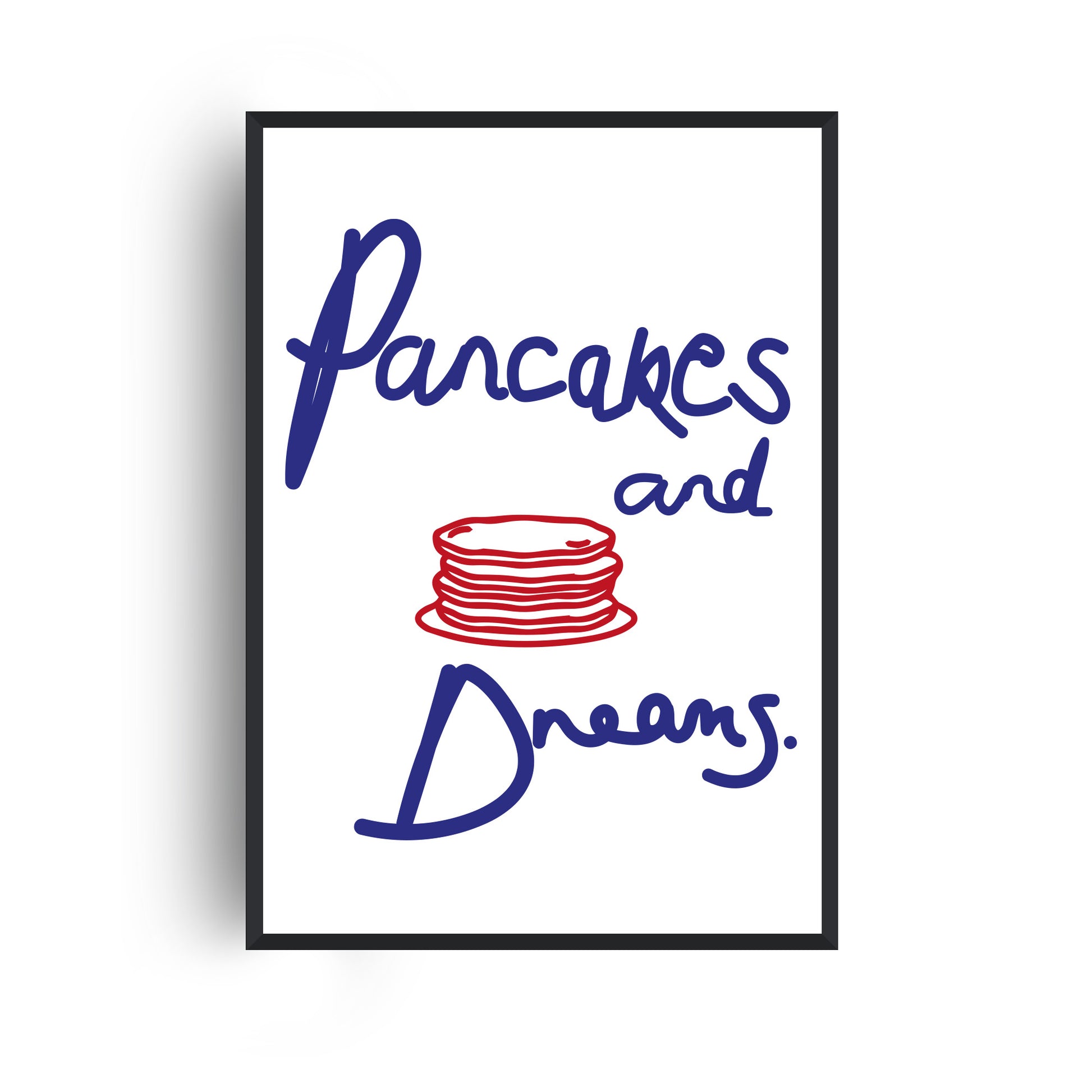 Retro pancake-inspired indie wall art print with playful vintage diner aesthetic and colourful typography.