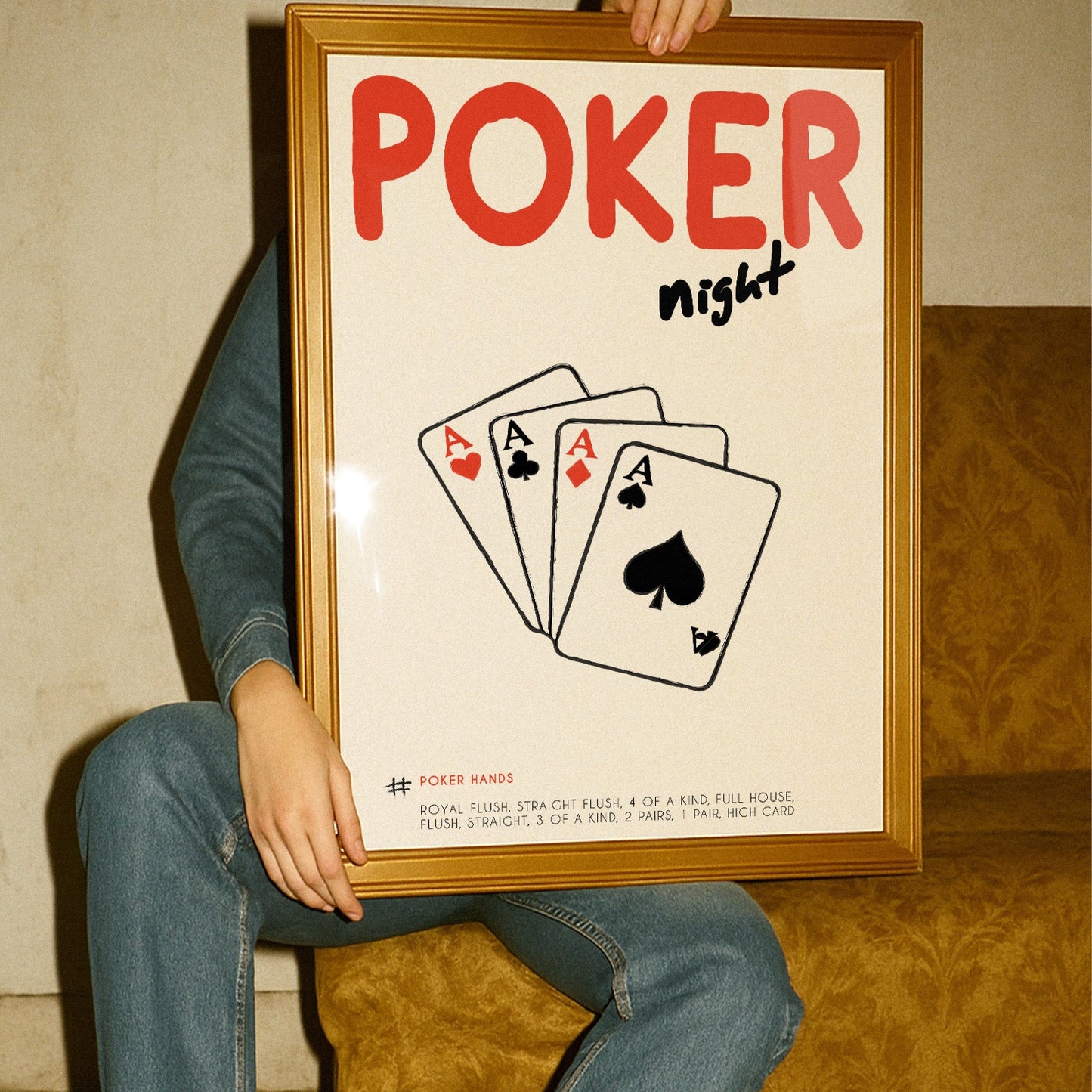 Poker Night Retro Game Giclée Art Print